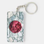 Vlag van Japan in de Stone Wall - Sleutelhanger vo (achterkant)