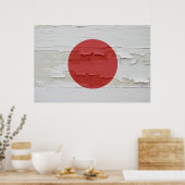 Vlag van Japanse weersverf Poster (Keuken)
