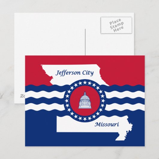 Vlag van Jefferson, Briefkaart Missouri (Voorkant / Achterkant)