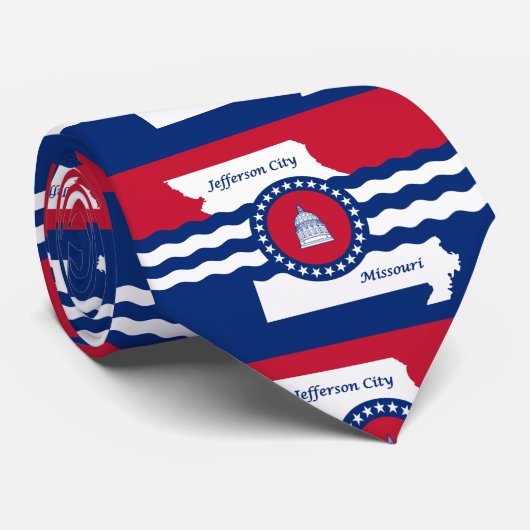 Vlag van Jefferson city, Missouri Das (Opgerold)