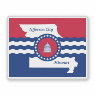 Vlag van Jefferson City, Missouri Sticker
