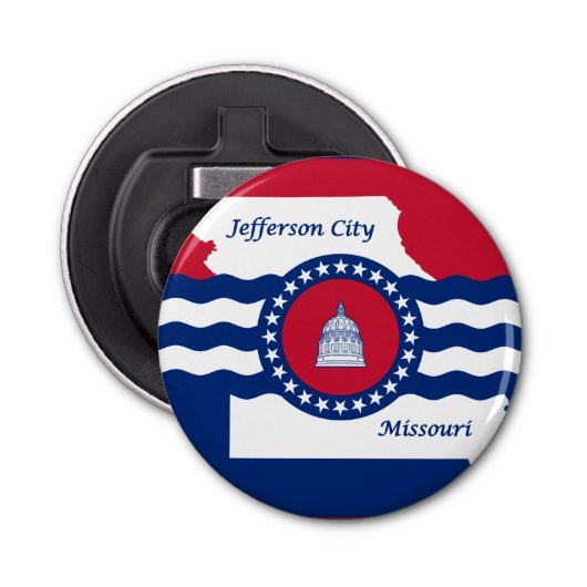 Vlag van Jefferson, Missouri Bottle Opener (Voorkant)