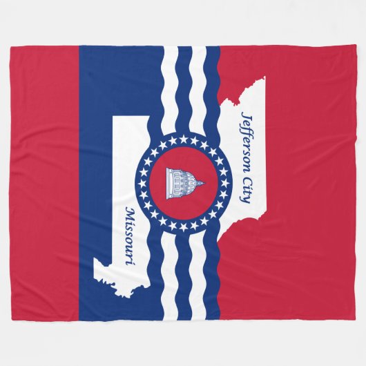 Vlag van Jefferson, Missouri Fleece Blanket Deken (Voorkant (Horizontaal))