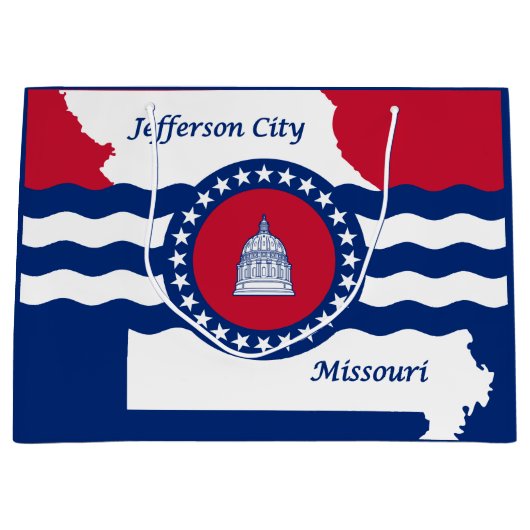 Vlag van Jefferson, Missouri Large Gift Bag Groot Cadeauzakje (Voorkant)
