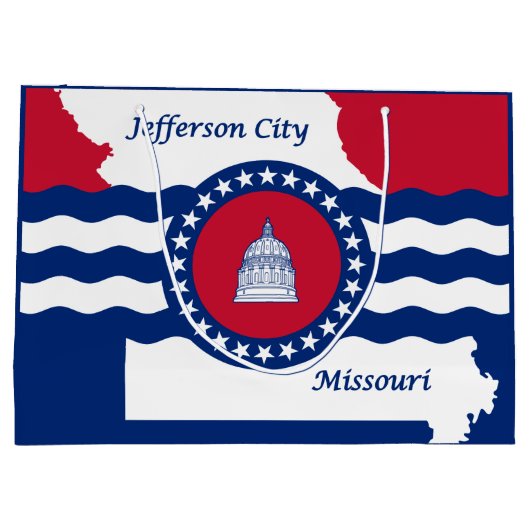 Vlag van Jefferson, Missouri Large Gift Bag Groot Cadeauzakje (Achterkant)