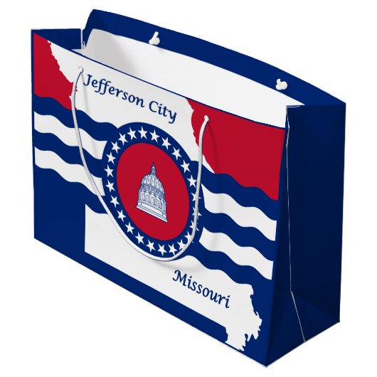 Vlag van Jefferson, Missouri Large Gift Bag Groot Cadeauzakje (Achterkant Gekanteld)