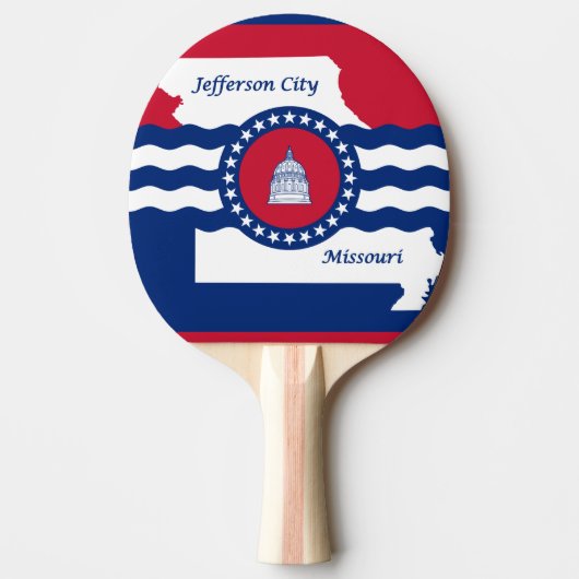 Vlag van Jefferson, Missouri Ping Pong Paddle Tafeltennisbatje (Voorkant)