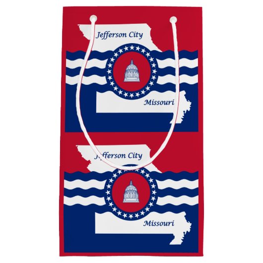 Vlag van Jefferson, Missouri Small Gift Bag Klein Cadeauzakje (Voorkant)