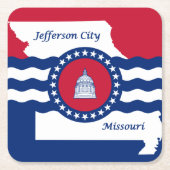 Vlag van Jefferson, Missouri Square Paper Coas Kartonnen Onderzetters (Voorkant)