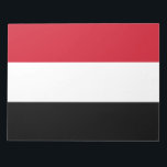 Vlag van Jemen Notitieblok<br><div class="desc">Dit ontwerp is voorzien van de nationale vlag van Jemen (officieel bekend als de Republiek Jemen), een land aan het zuidelijke uiteinde van het Arabisch schiereiland in Western-Azië. Jemen wordt door Saoedi-Arabië begrensd naar het noorden, het Rode Zee naar het westen, de Golf van Aden en het Kanaal Guardafui naar...</div>