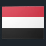 Vlag van Jemen Notitieblok<br><div class="desc">Dit ontwerp is voorzien van de nationale vlag van Jemen (officieel bekend als de Republiek Jemen), een land aan het zuidelijke uiteinde van het Arabisch schiereiland in Western-Azië. Jemen wordt door Saoedi-Arabië begrensd naar het noorden, het Rode Zee naar het westen, de Golf van Aden en het Kanaal Guardafui naar...</div>