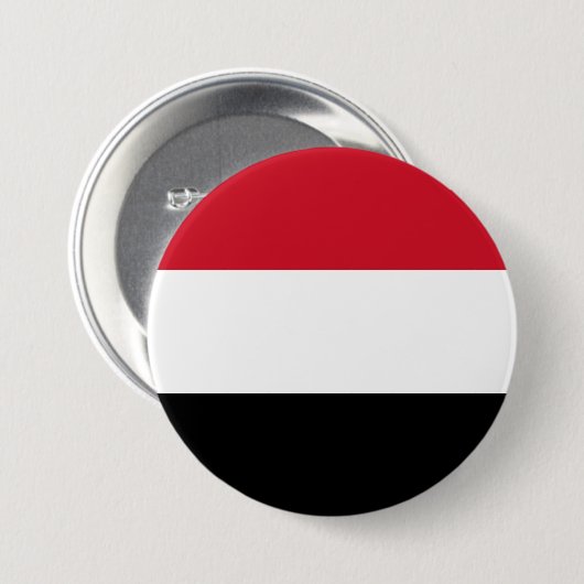 Vlag van Jemen Ronde Button 7,6 Cm (Voorkant /achterkant)