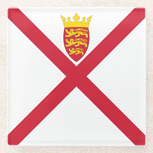 Vlag van Jersey Glazen Onderzetter (Voorkant)