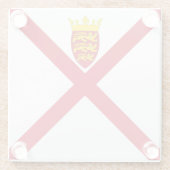 Vlag van Jersey Glazen Onderzetter (Achterkant)