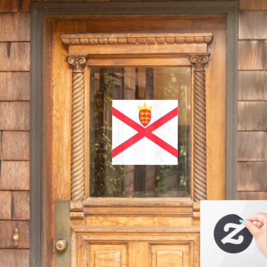 Vlag van Jersey Raamsticker (Huis Deur)