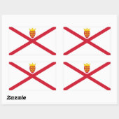 Vlag van Jersey Rechthoekige Sticker (Vel)