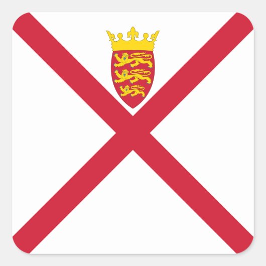 Vlag van Jersey Vierkante Sticker (Voorkant)