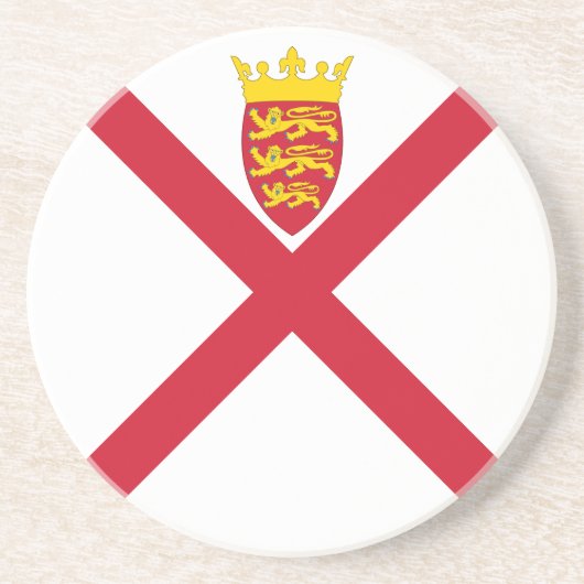 Vlag van Jersey Zandsteen Onderzetter (Voorkant)