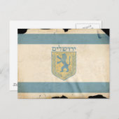 Vlag van Jeruzalem, Israël Briefkaart (Voorkant / Achterkant)
