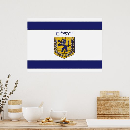 Vlag van Jeruzalem Poster (Keuken)