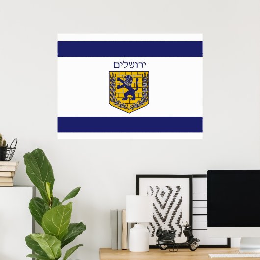 Vlag van Jeruzalem Poster (Thuiskantoor)