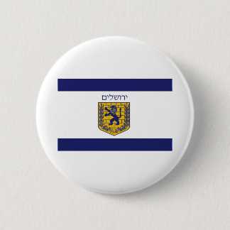 Vlag van Jeruzalem Ronde Button 5,7 Cm