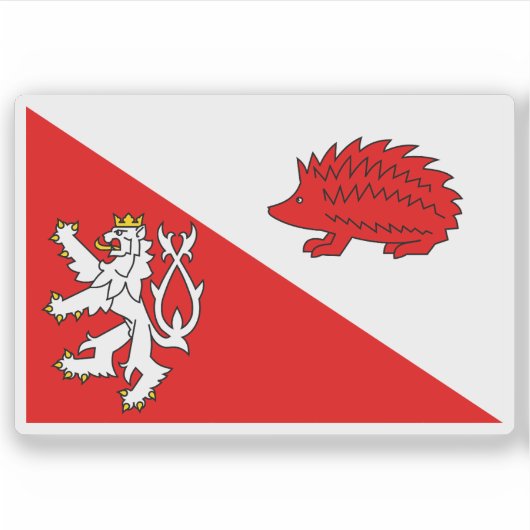 Vlag van Jihlava, Tsjechië Sticker (Voorkant)
