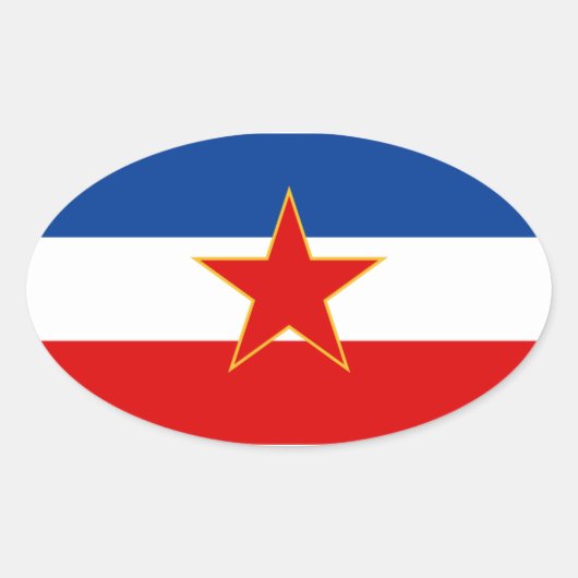 Vlag van Joegoslavië (1945-1992) Ovale Sticker (Voorkant)