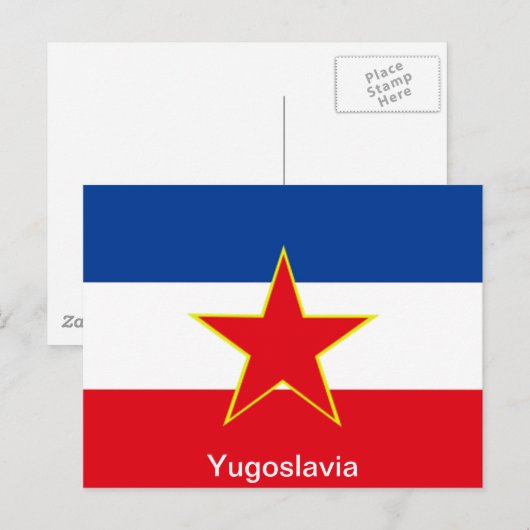 Vlag van Joegoslavië Briefkaart (Voorkant / Achterkant)