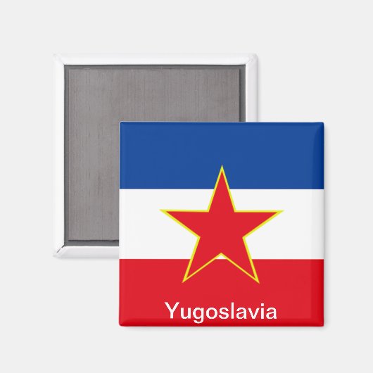 Vlag van Joegoslavië Magneet (Voorkant / Achterkant)