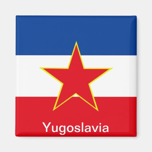Vlag van Joegoslavië Magneet (Voorkant)