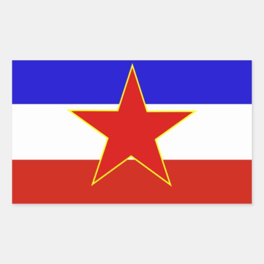 Vlag van Joegoslavië Rechthoekige Sticker (Voorkant)