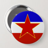 Vlag van Joegoslavië Ronde Button 4,0 Cm (Voorkant /achterkant)