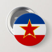 Vlag van Joegoslavië Ronde Button 7,6 Cm (Voorkant /achterkant)