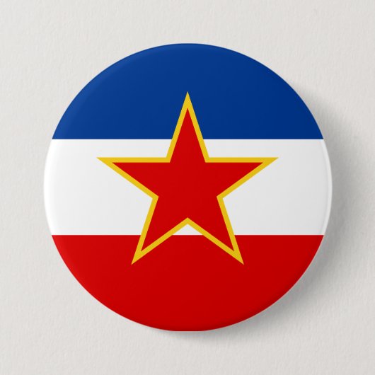 Vlag van Joegoslavië Ronde Button 7,6 Cm (Voorkant)