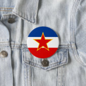 Vlag van Joegoslavië Ronde Button 7,6 Cm (In situ)