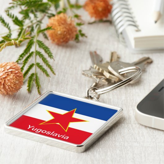 Vlag van Joegoslavië Sleutelhanger (Zijkant)