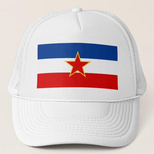Vlag van Joegoslavië Trucker Pet (Voorkant)