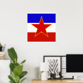 vlag van Joegoslavië van hoge kwaliteit Poster (Thuiskantoor)