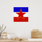 vlag van Joegoslavië van hoge kwaliteit Poster (Keuken)