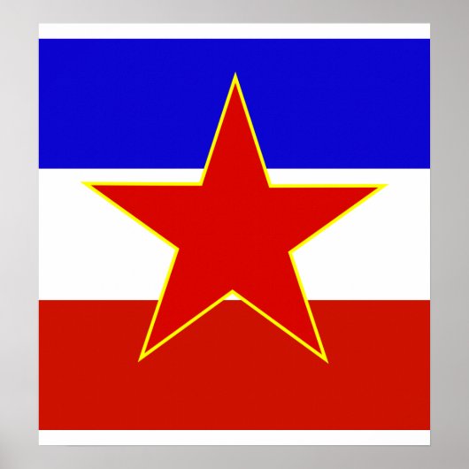 vlag van Joegoslavië van hoge kwaliteit Poster (Voorkant)