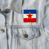 Vlag van Joegoslavië Vierkante Button 5,1 Cm (In situ)