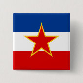 Vlag van Joegoslavië Vierkante Button 5,1 Cm (Voorkant)