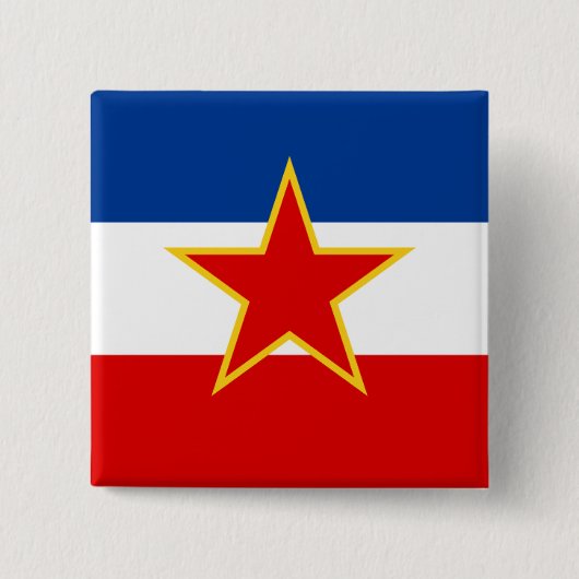 Vlag van Joegoslavië Vierkante Button 5,1 Cm (Voorkant)