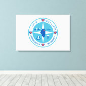 Vlag van Joliet (Illinois) Canvas Afdruk (Insitu (Houten vloer))