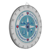 Vlag van Joliet (Illinois) Dartbord (Voorkant Links)