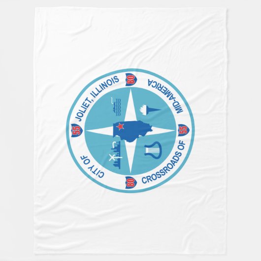 Vlag van Joliet (Illinois) Fleece Deken (Voorkant)