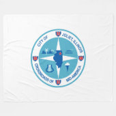 Vlag van Joliet (Illinois) Fleece Deken (Voorkant (Horizontaal))