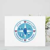 Vlag van Joliet (Illinois) Kaart (Staand voorkant)