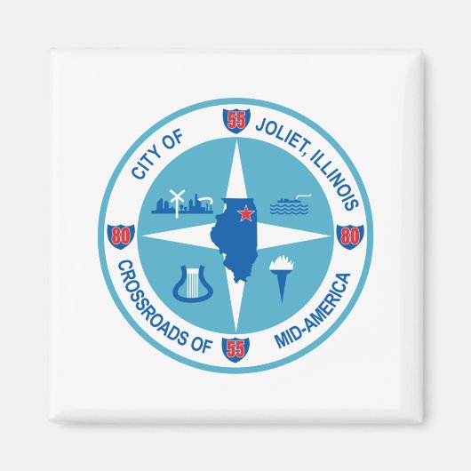 Vlag van Joliet (Illinois) Magneet (Voorkant)